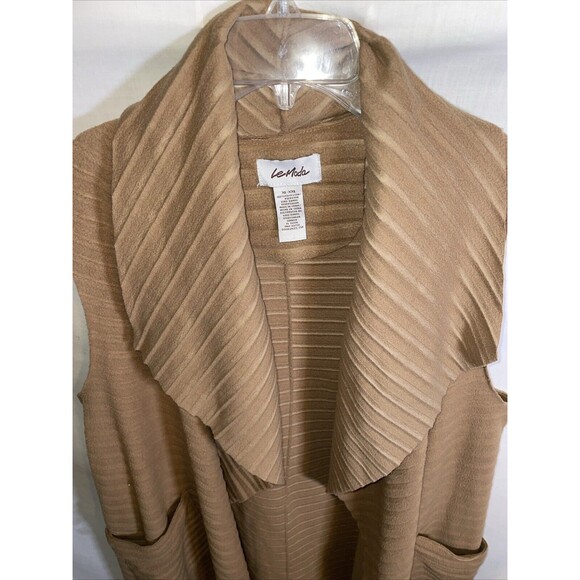 Le Moda Women’s Open Cardigan Size XL Tan Going Out Party Fall - Picture 3 of 12